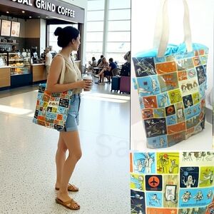 Retro🔥Blue Transversion Vinyl Tote Shoulder Bag💙Hilarious Graphics🤣